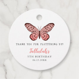 Niedlich Pink Butterfly Thema Geburtstagsparty Geschenkanhänger