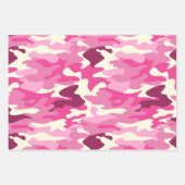 Niedlich Pink Camouflage Trendy Camouflage Muster  Geschenkpapier Set (Vorderseite 3)