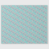 Niedlich Pink Candy Cane Pattern - Aqua Blue Chris Geschenkpapier (Flach)