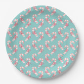 Niedlich Pink Candy Cane Pattern - Aqua Blue Chris Pappteller (Vorderseite)