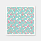 Niedlich Pink Candy Cane Pattern - Aqua Blue Chris Serviette (Vorderseite)