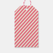 Niedlich Pink Candy Cane Stripes Muster - Weihnach Geschenkanhänger (Rückseite)