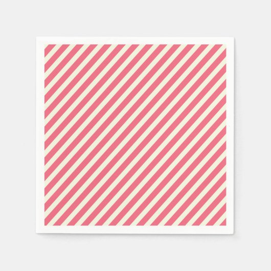 Niedlich Pink Candy Cane Stripes Muster - Weihnach Serviette (Vorderseite)