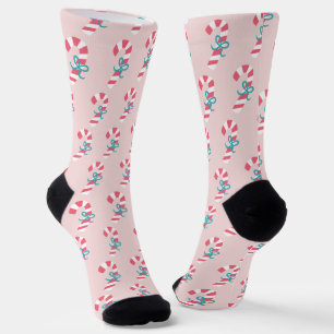 Niedlich Pink Candy Cane Weihnachten Socken