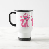 Niedlich Pink Cartoon Katze und Schmetterlinge Tas Reisebecher (Links)