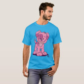 Niedlich Pink Cartoon Welpe T - Shirt (Vorne ganz)