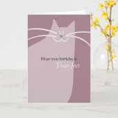 Niedlich Pink Cat Geburtstag Karte (Gelbe Blume)