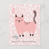 Niedlich Pink Cat Kindergeburtstag Postkarte (Vorderseite)