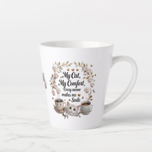 Niedlich Pink Cat Latte Tasse - Sweet & Stylish Ca (Rechts)