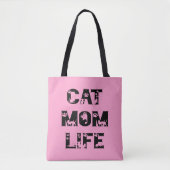Niedlich Pink Cat Mama Leben Moderner Chic Muttert Tasche (Vorderseite)
