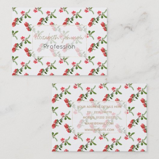 Niedlich Pink Cherry Blossom Blume Paint Visitenkarte (Vorne/Hinten)