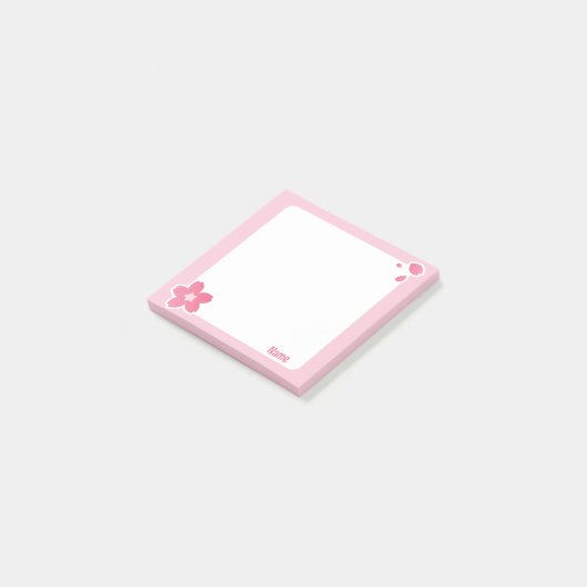 Niedlich Pink Cherry Blossom Sticky Notes Post-it Klebezettel (angewinkelt)