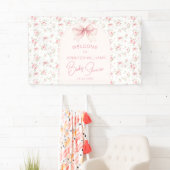 Niedlich Pink Chic Bow Baby Dusche Begrüßungsbanne Banner (Insitu)