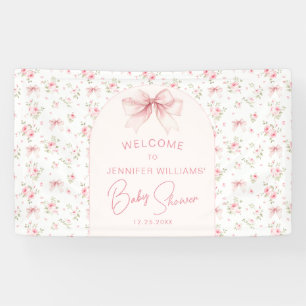 Niedlich Pink Chic Bow Baby Dusche Begrüßungsbanne Banner