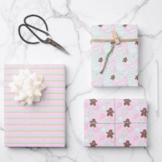 Niedlich Pink Christmas Geschenkpapier Set