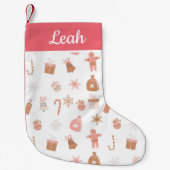 Niedlich Pink Christmas Kleiner Weihnachtsstrumpf (Vorderseite)