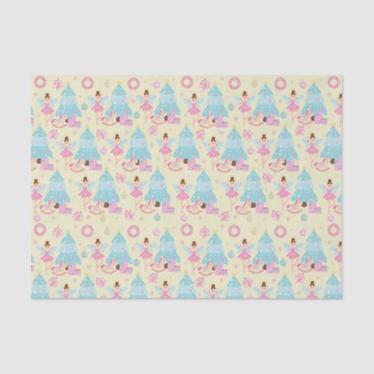 Niedlich Pink Christmas Nutcracker Ballerina Seidenpapier (Vorderseite)