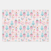 Niedlich Pink Christmas Nutcracker Ballerinas Geschenkpapier Set (Vorderseite 2)