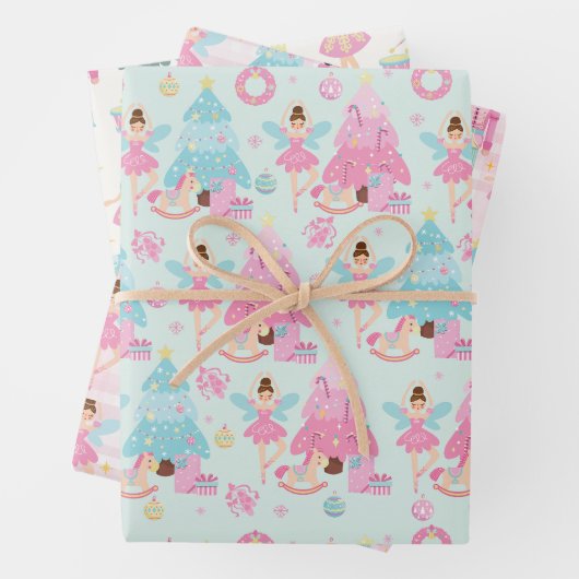 Niedlich Pink Christmas Nutcracker Ballerinas Geschenkpapier Set (Beispiel)