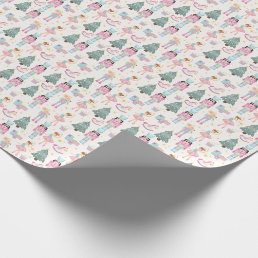 Niedlich Pink Christmas Nutcracker Ballet Geschenkpapier (Ecke)