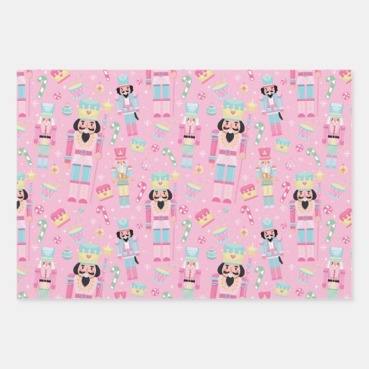 Niedlich Pink Christmas Nutcracker Ballet Geschenkpapier Set (Vorderseite)