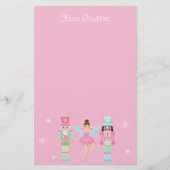 Niedlich Pink Christmas Nutcracker Personalisiert Briefpapier (Vorderseite)