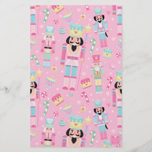 Niedlich Pink Christmas Nutcracker Personalisiert Briefpapier (Rückseite)