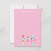 Niedlich Pink Christmas Nutcracker Personalisiert Dankeskarte (Vorderseite)