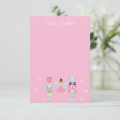 Niedlich Pink Christmas Nutcracker Personalisiert Dankeskarte (Stehend Vorderseite)