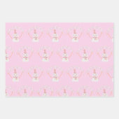 Niedlich Pink Christmas Snowman Kids Custom Geschenkpapier Set (Vorderseite)