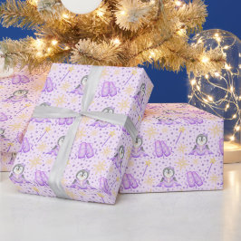 Niedlich Pink Christmas Sugarplum Pinguin Geschenkpapier