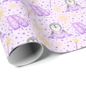 Niedlich Pink Christmas Sugarplum Pinguin Geschenkpapier (Rolleneckpunkt)