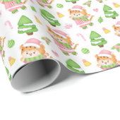 Niedlich Pink Christmas Tigers Kinder Geschenkpapier (Rolleneckpunkt)