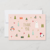 Niedlich Pink ChristmasSymbole Muster (Vorderseite)