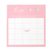 Niedlich Pink Clothesline Girl Baby Shooting Bingo Notizblock (Vorderseite)