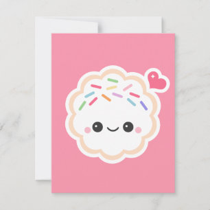 Niedlich Pink Cookie Geburtstagsparty Einladungen