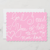 Niedlich Pink Cool Script Typografie Bridesmaid Einladung (Vorderseite)