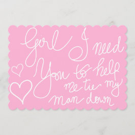 Niedlich Pink Cool Script Typografie Bridesmaid Einladung