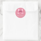 Niedlich Pink Coquette Bow Ästhetik Girl Runder Aufkleber (Tasche)