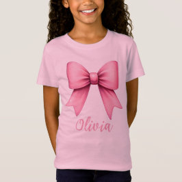 Niedlich Pink Coquette Bow Ästhetik Girl T-Shirt