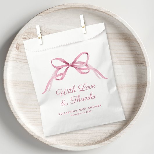 Niedlich Pink Coquette Bow Baby Girl Dusche Vielen Geschenktütchen