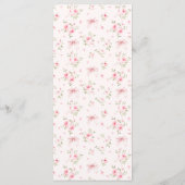 Niedlich Pink Coquette Bow Floral Baby Girl Dusche Menükarte (Rückseite)