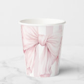 Niedlich Pink Coquette Bow Girl Babydusche Pappbecher (Rückseite)