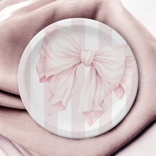 Niedlich Pink Coquette Bow Girl Babydusche Pappteller