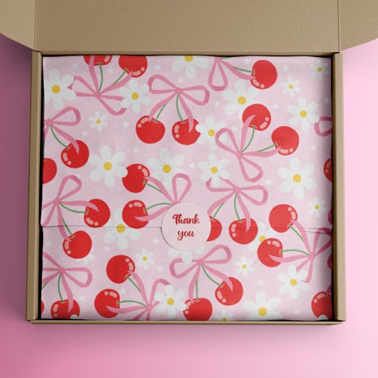 Niedlich Pink Coquette Cherry Blume Seidenpapier