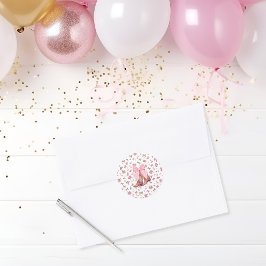 Niedlich Pink Coquette Cowgirl Stiefel und Bow Runder Aufkleber