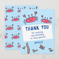 Niedlich Pink Crab Sea Animals Girl Geburtstag Vie