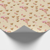 Niedlich Pink Cream Gingerbrett Candy Cane Wrappin Geschenkpapier (Ecke)
