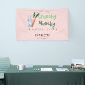 Niedlich Pink Crunchy Munchy Bunny Girl Geburtstag Banner (Messeveranstaltung)