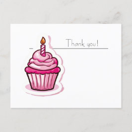Niedlich Pink Cupcake Danke Postcard Postkarte